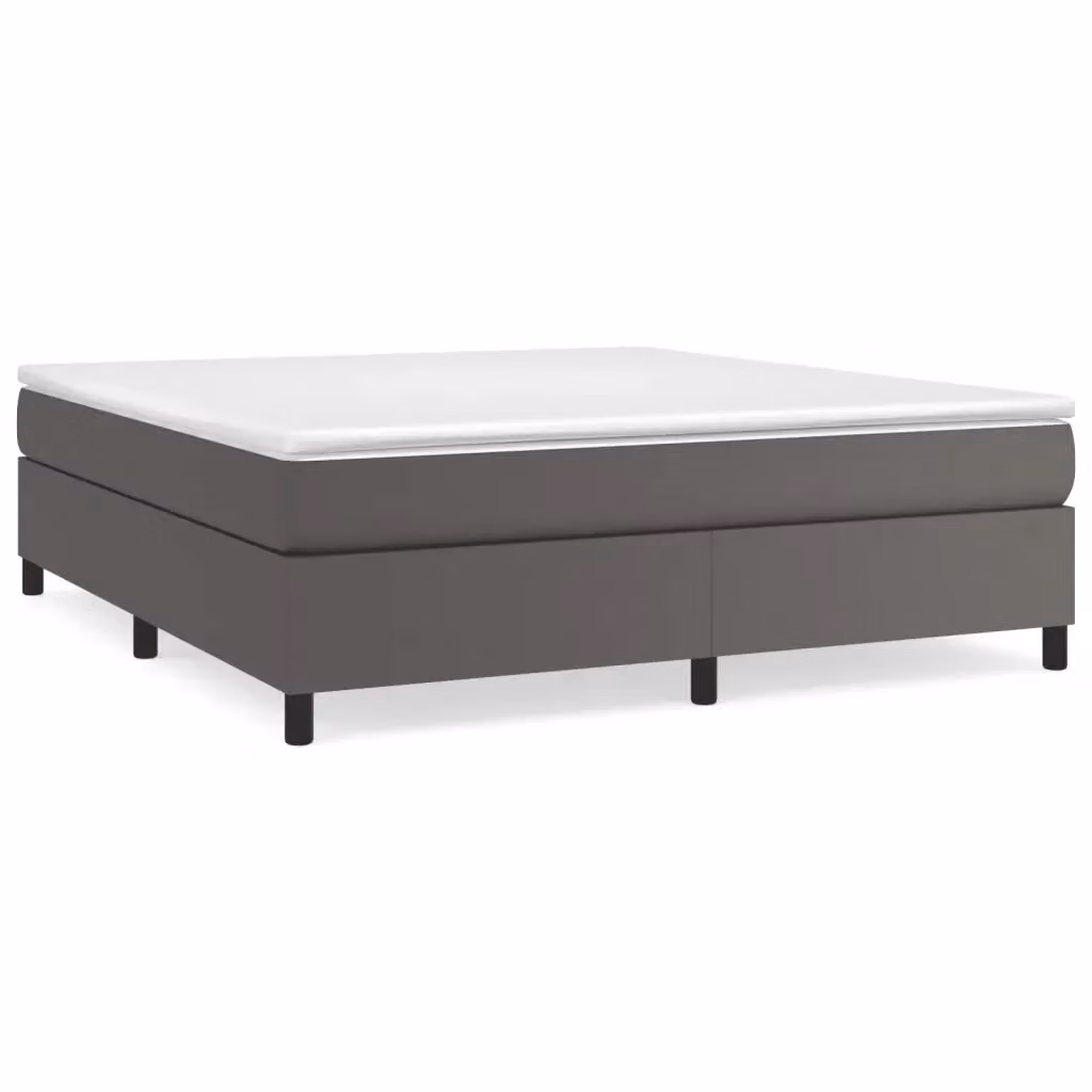 Struttura Letto con Rete a Molle vidaXL in Similpelle Grigio L/P/H: 160 x 200 x 35 cm – 2
