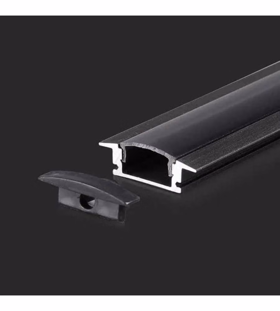 Profilo in alluminio V-TAC colore nero per strip LED L: 2000 mm, P: 24,7 mm, H: 7 mm