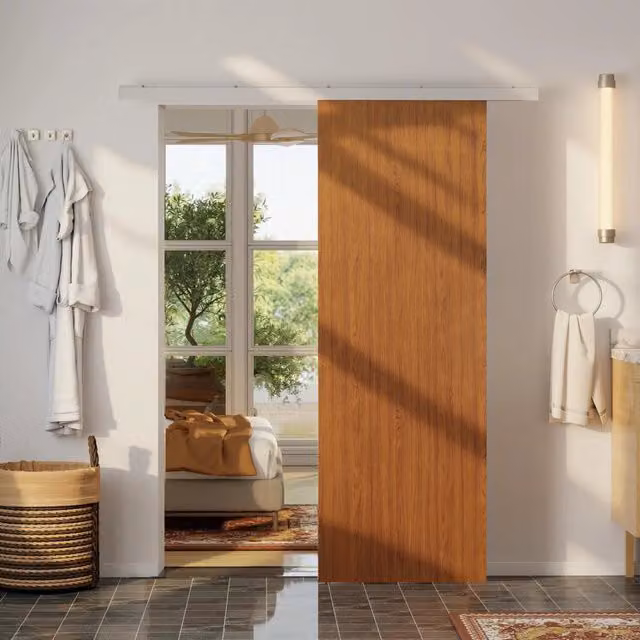 Porta Scorrevole per Armadio XYLO Effetto Legno Marrone con Binario L: 75 cm, H: 210 cm – 1