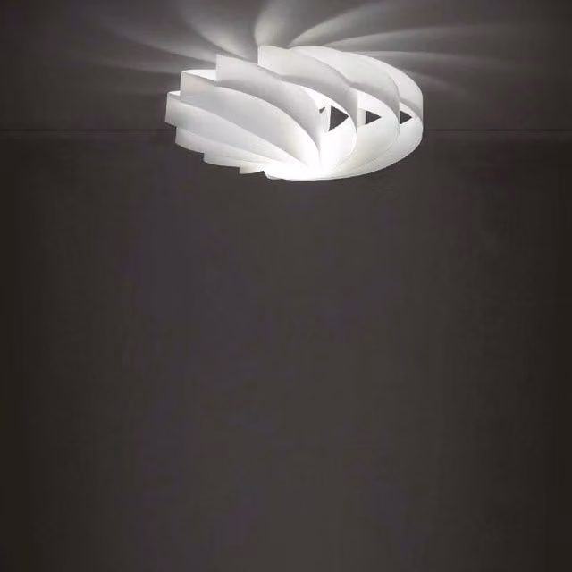 Plafoniera una luce FLAT IPERBRIKO in Polilux Bianca, Diametro: 50 cm, Altezza: 22 cm
