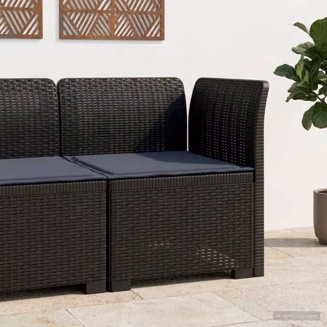 Divano da Giardino a 1 Posto con Cuscino Aspetto Rattan PP 8011819