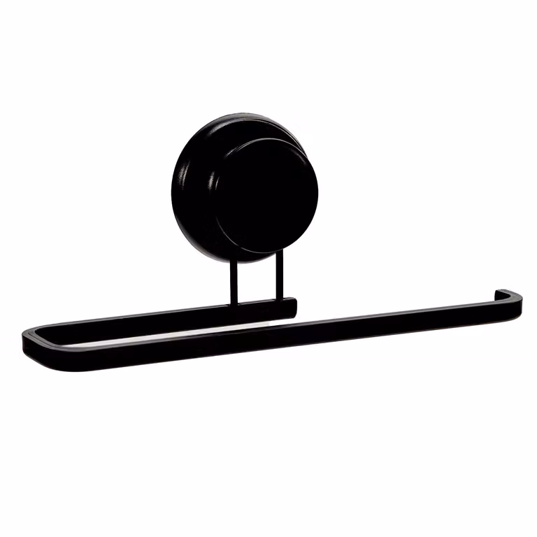 Porta asciugamani con ventosa in alluminio nero VESTIAMO CASA Linea Tahoma Black L: 24 cm, P: 11 cm, H: 8 cm