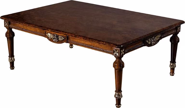 Casa Padrino tavolino barocco marrone 122 x 86 x h. 46 cm - Tavolo da salotto in legno massiccio in stile barocco - Mobili da salotto barocchi