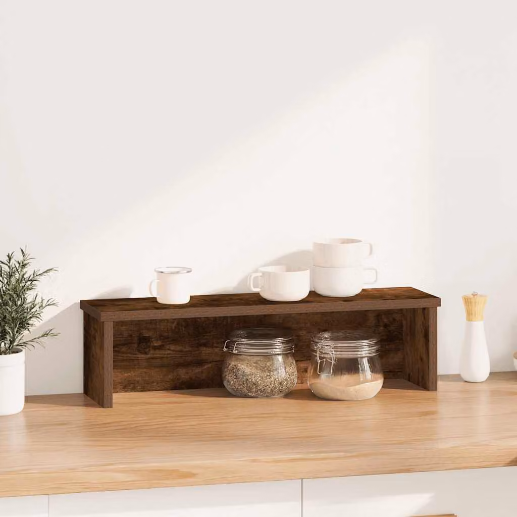 vidaXL Scaffale da Cucina Impilabile Rovere Fumo 60x15x16 cm