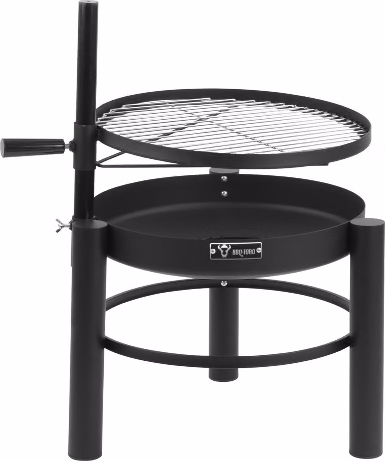 BBQ-Toro Braciere con griglia Ø 50 cm, griglia regolabile in altezza, cesto per il fuoco, focolare