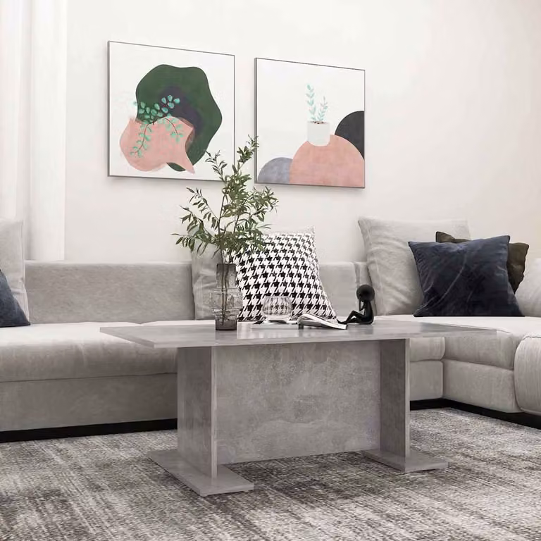 Tavolino da salotto moderno vidaXL in legno composito grigio, L: 103,5 cm, P: 60 cm, H: 40 cm