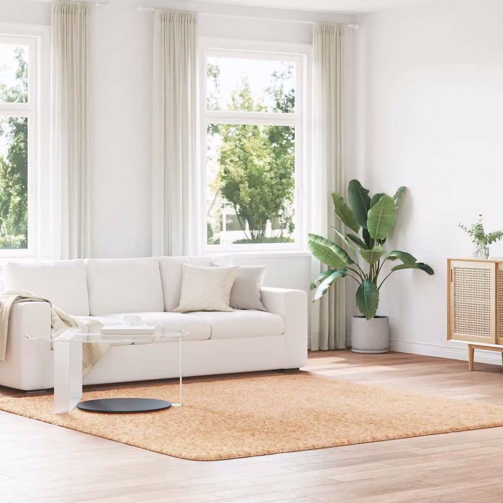 Tappeto Shaggy a Pelo Lungo vidaXL NAVARRA Beige, L/P: 240 x 240 cm, in Poliestere