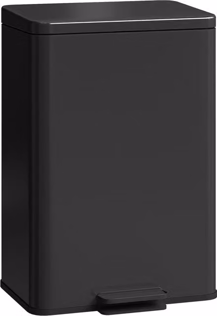 Pattumiera a pedale HOMCOM da 20 L con coperchio soft-close e secchio rimovibile, Nero opaco – 1