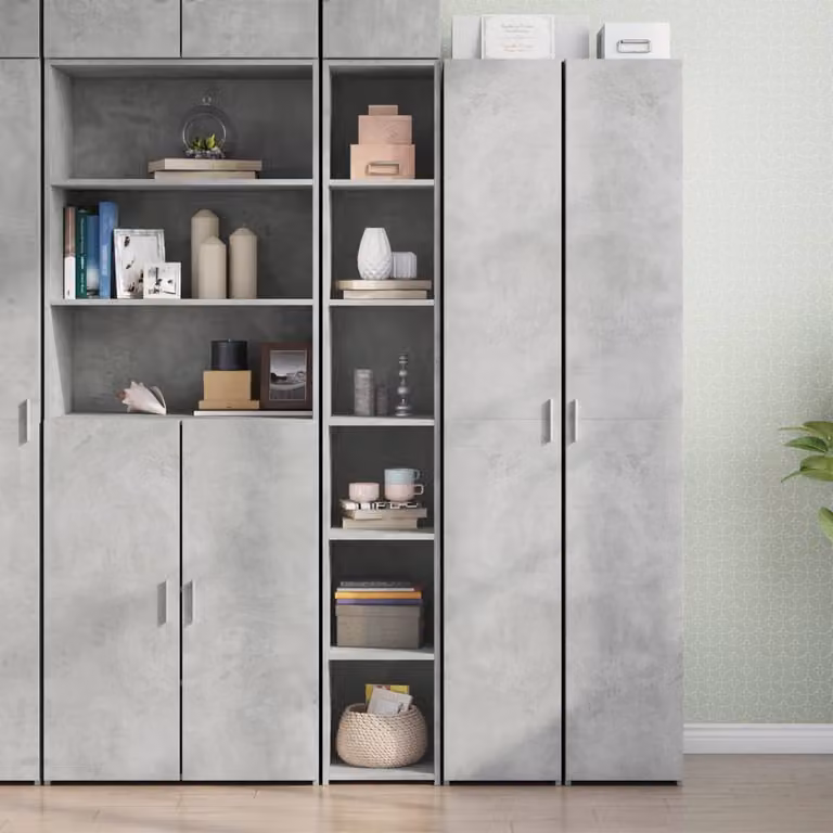 Credenza moderna vidaXL in legno e MDF grigio per soggiorno, L/P/H: 30 x 41 x 185 cm