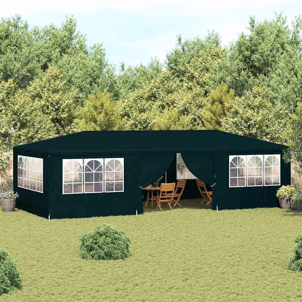 Gazebo Professionale vidaXL con Pareti e Finestre Verde 4x9 m – 1