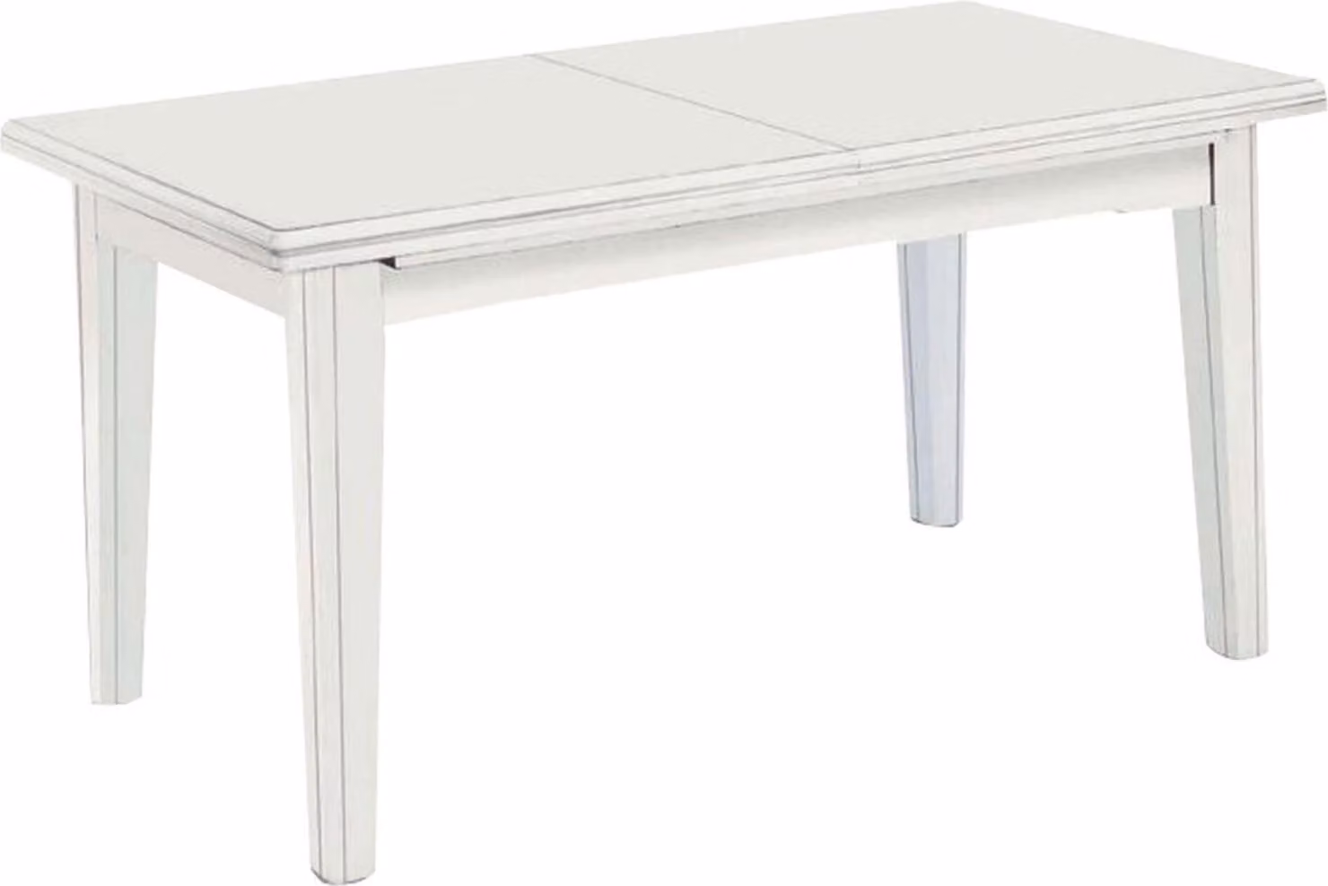 Milani Home - tavolo da pranzo allungabile 180-235-280 x 100 cm, bianco, legno massello