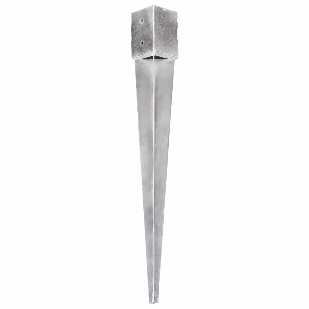 Set di 12 picchetti di terra in acciaio zincato argento DESIGN IN L/P/H: 10 x 10 x 91 cm – 2