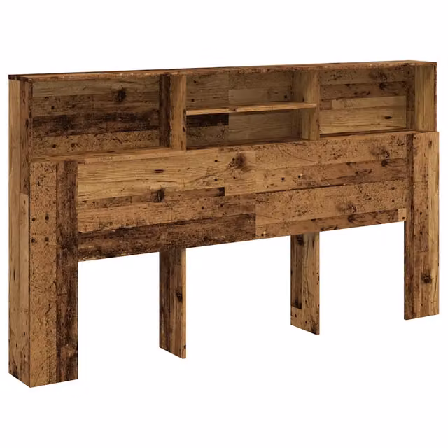 Testiera con contenitore e ripiano integrato in legno truciolato marrone L: 180 cm, P: 19 cm, H: 103,5 cm
