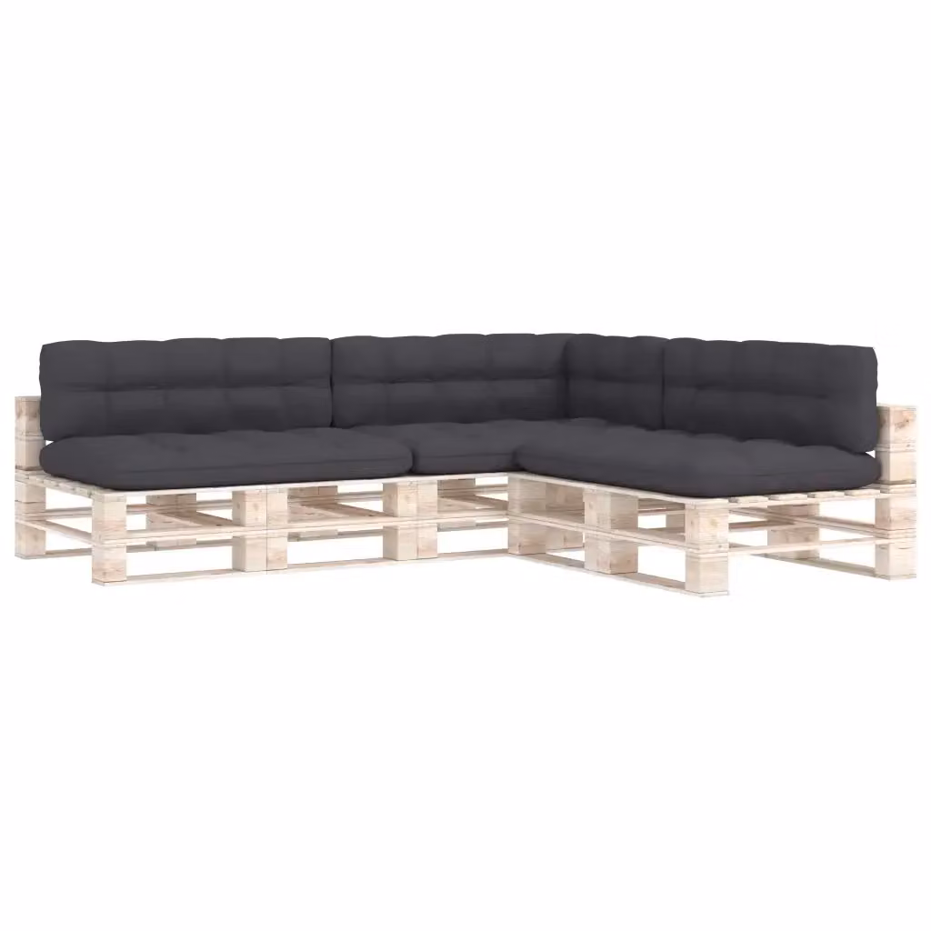 Set di 7 cuscini per divano su pallet vidaXL in poliestere, colore antracite, L/P/H: 120 x 80 x 10 cm – 2