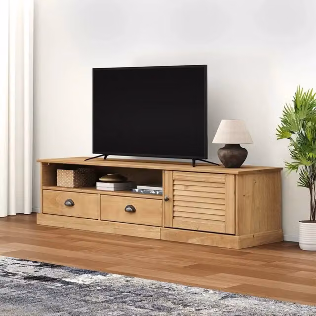 Mobile Porta TV-Credenza per TV VIGO 156x40x40 cm in Legno Massello di Pino