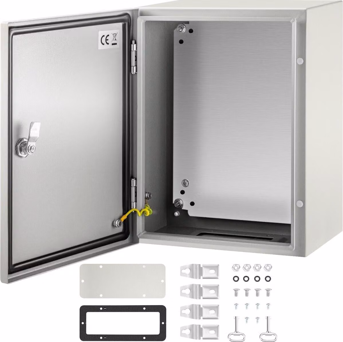 Armadio in acciaio NEMA, 16 x 12 x 8'' Scatola elettrica in acciaio NEMA 4X, IP66 impermeabile e antipolvere, scatola di derivazione elettrica per esterni/interni, con piastra di montaggio