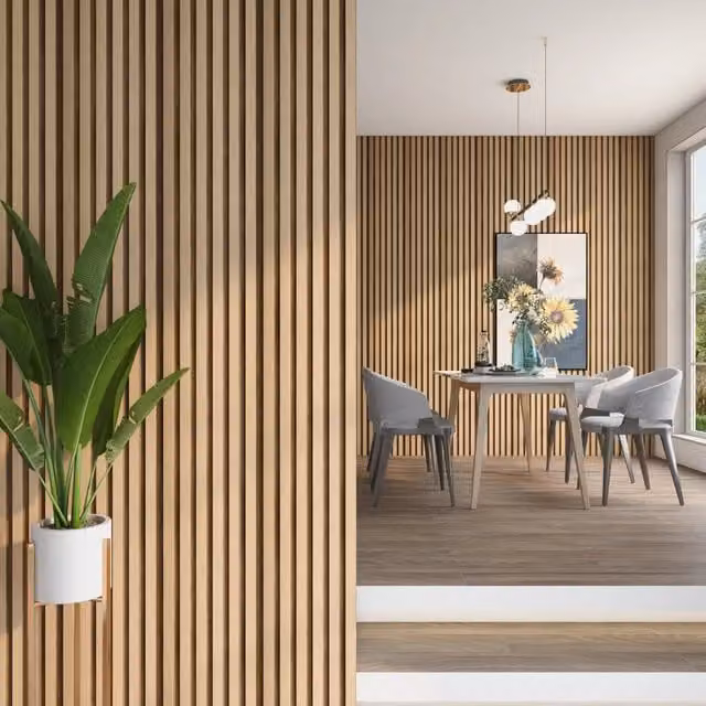 Set Borger di 15 Pannelli Murali 3D NEU.HOLZ con Effetto Rovere Chiaro in Polistirene, Colore Beige e Marrone