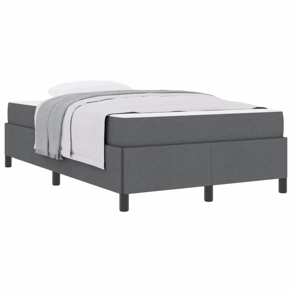 Letto a molle moderno vidaXL in tessuto grigio con struttura in legno e doghe piatte L/P/H: 120,5 x 200 x 28 cm – 2