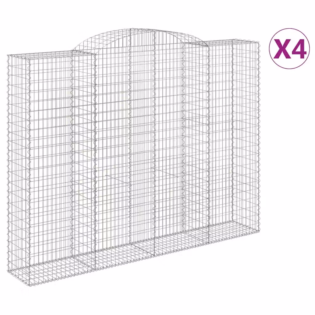 Set di 4 Cesti Gabbioni ad Arco Videx in Acciaio Zincato Argento L: 300 cm, P: 50 cm, H: 220/240 cm – 2