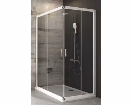 Un lato della cabina doccia RAVAK Blix BLRV2K-100 bianco+trasparente 1XVA0100Z1