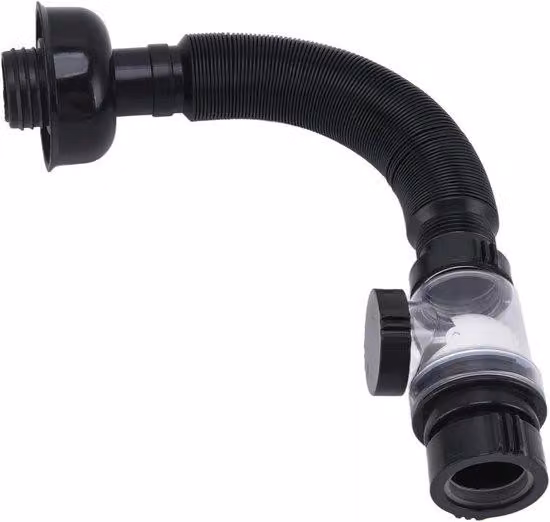 Tubo di scarico in PVC flessibile per WC con prolunga per cucina, bagno, WC - Nero (multifunzionale)