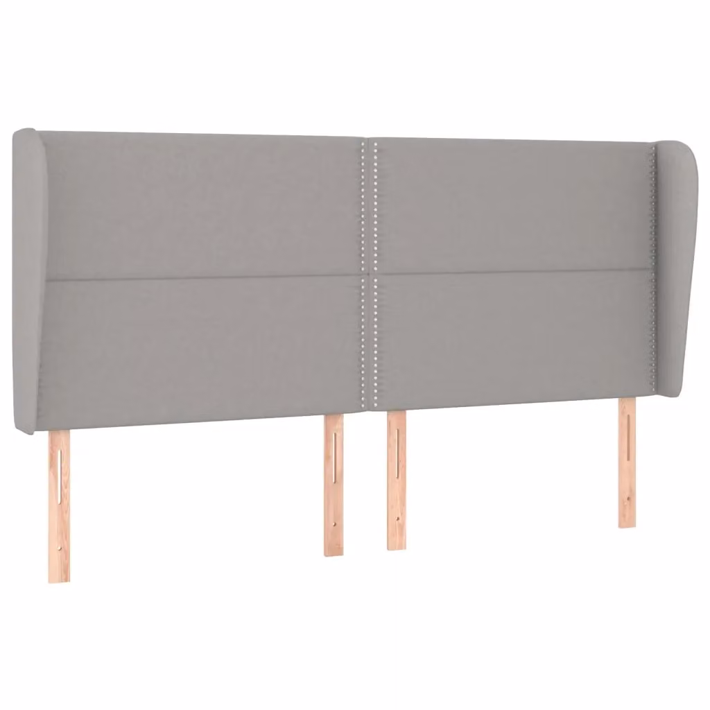 Testiera ad orecchio Design Mania in tessuto grigio chiaro L: 203 cm, P: 23 cm, H: 118/128 cm – 2