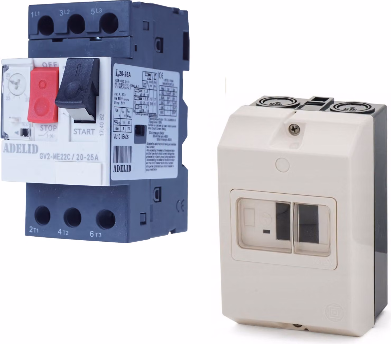 Interruttore magnetotermico di protezione motore GV2-ME22, da 20,0 a 25,0 A, trifase, con involucro IP55