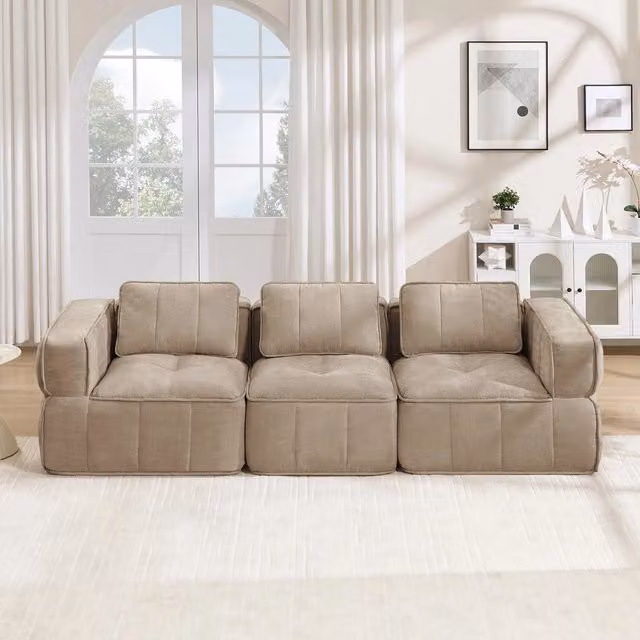 Divano 3 posti ¨C Minimal ¨C tessuto beige 220x90x85