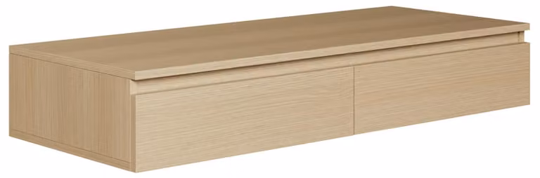 Selsey Bemmi - Scrivania / toletta sospesa con cassetti, rovere Lindberg, 120 cm