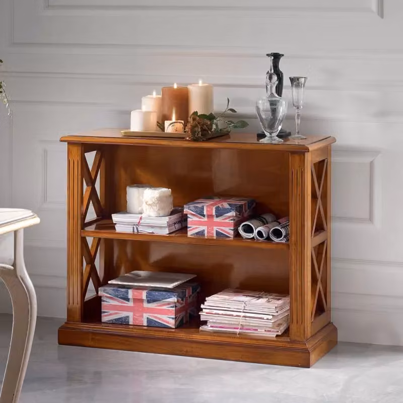 Retrodivano libreria classico in legno Bassano marrone L: 100 cm, P: 38 cm, H: 81 cm - Mobili 2G – 4