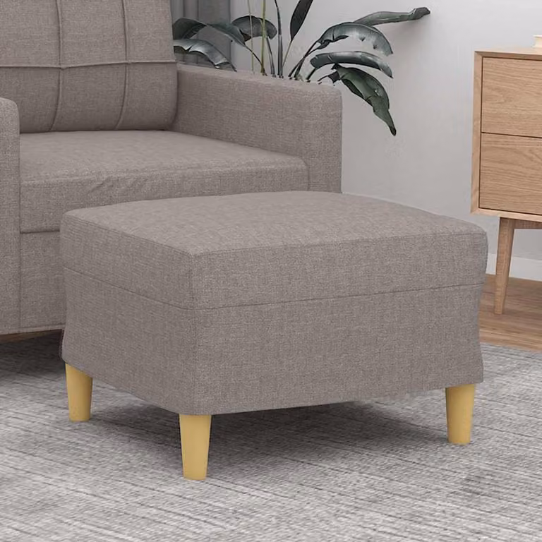Poggiapiedi vidaXL in tessuto tortora con struttura in legno L: 60 cm, P: 50 cm, H: 41 cm