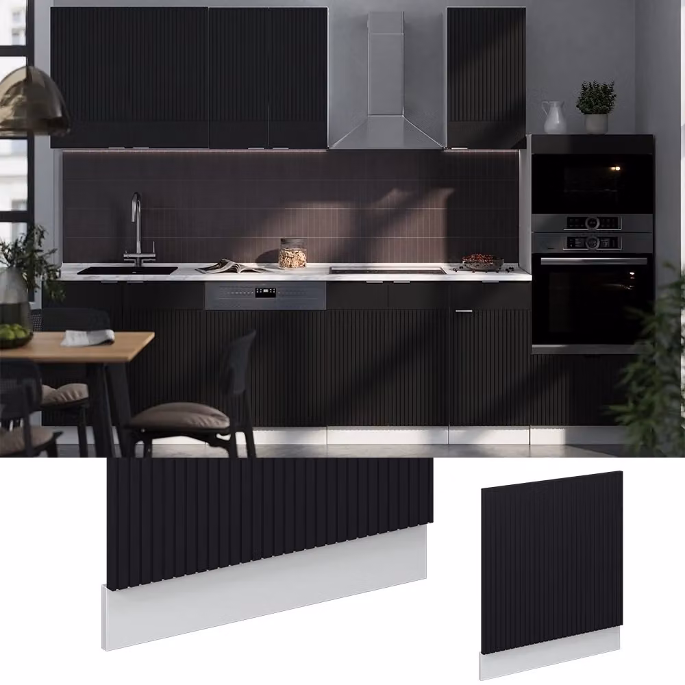 Pannello frontale Fame-Line Vicco in MDF, Nero rigato e Bianco, L: 60 cm, PL Antracite – 2