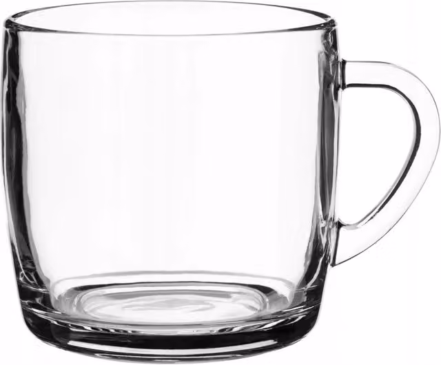 Bicchiere KADAX per caffè, tè, bevande, succhi di frutta, acqua con manico, 310 ml.