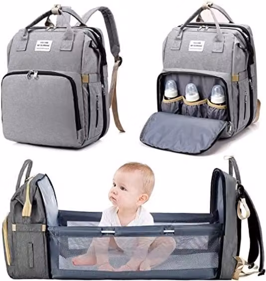 Borsa a tracolla impermeabile in tessuto grigio con ampio spazio portaoggetti