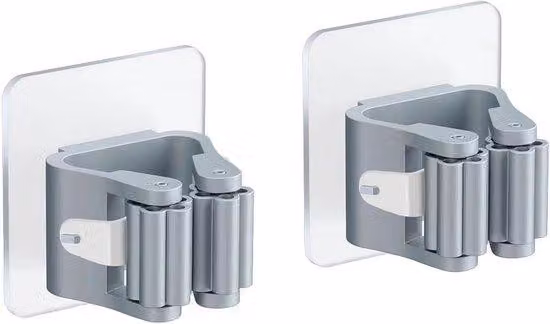 2 supporti a parete per scope, supporti autoadesivi per scope da bagno, ideali per cucina, bagno e giardino