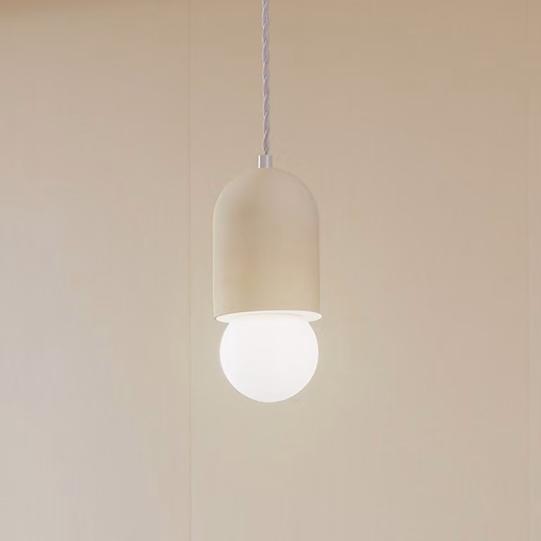 Lampada a sospensione Nielson Lindby, dimmerabile, Crema / Ambra, Soggiorno / Sala da pranzo, Gesso / Argilla, Moderno, Lampada a sospensione