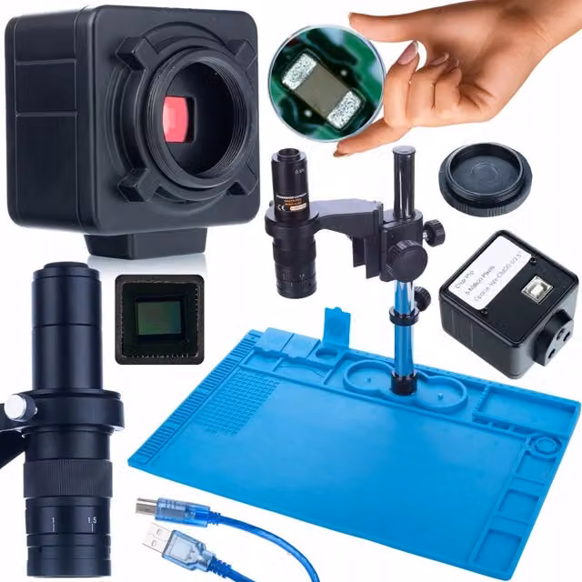 Set Microscopio Digitale Rosfix Earth Pro MCEP-0.5X con Camera Crux PRO KMCP-HDMI-USB 5MP e Tappetino in Silicone Multicolore