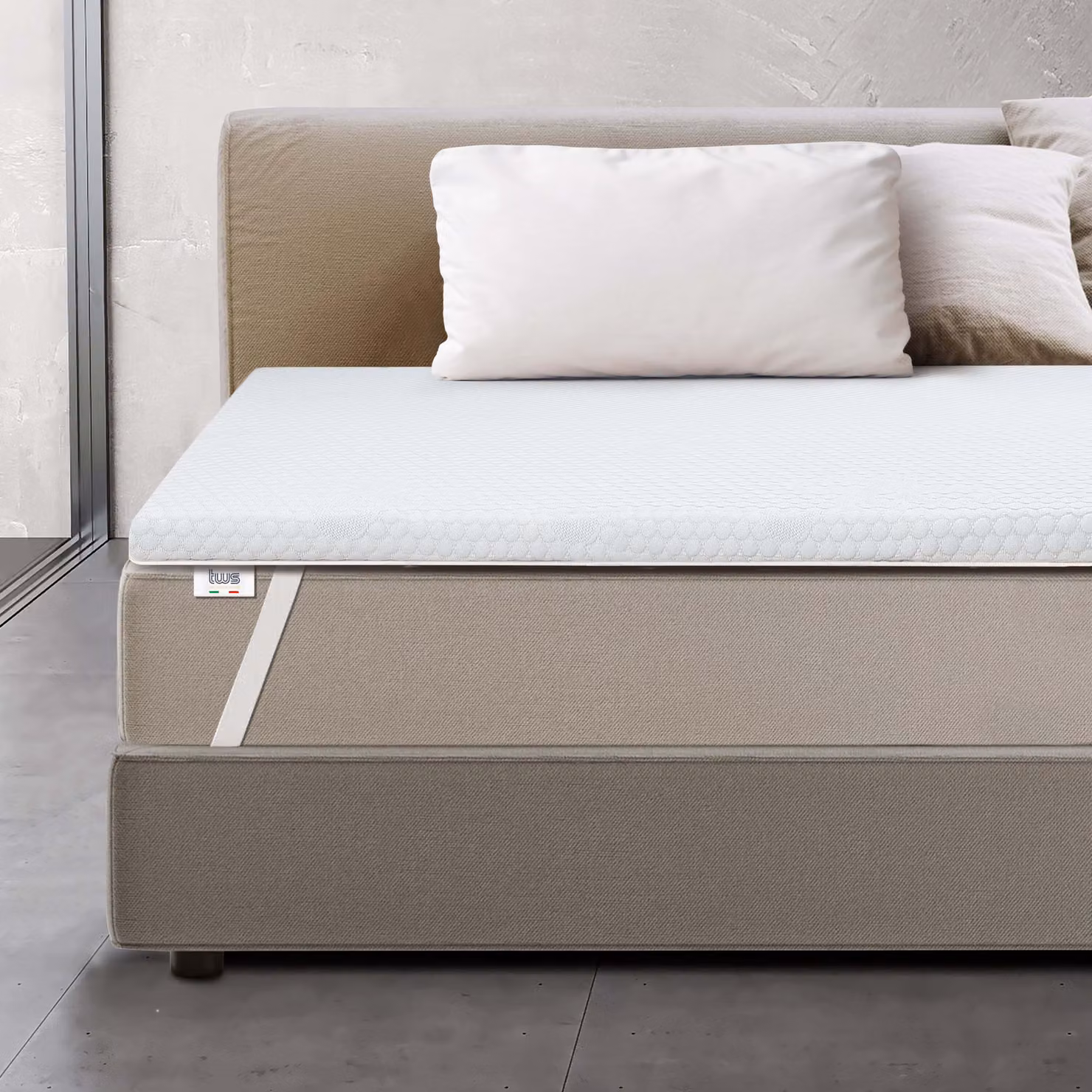 Il Topper Pietra Bianca Memory Foam per letto singolo 80x195