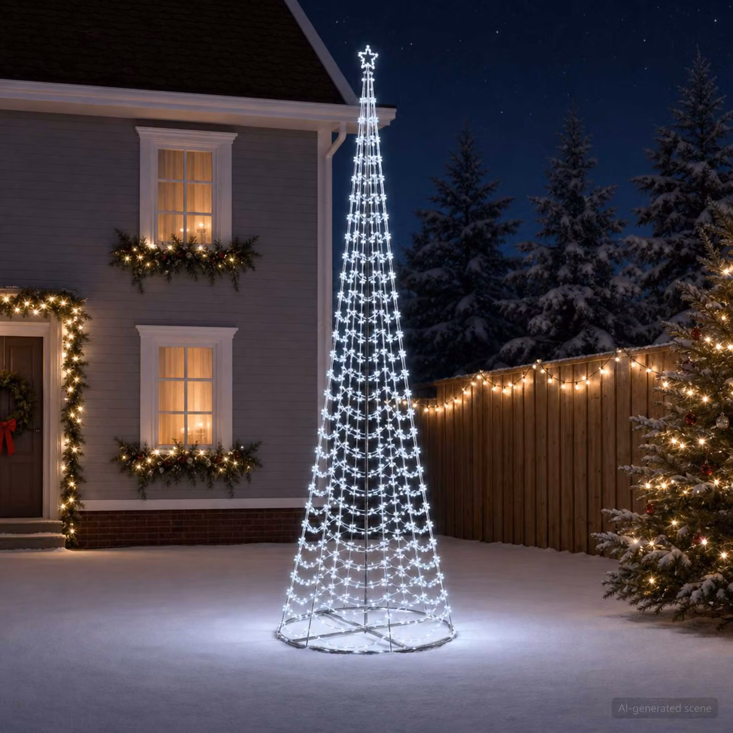 vidaXL Albero di Natale LED a spirale con base EKENAS 500 cm 868 LED