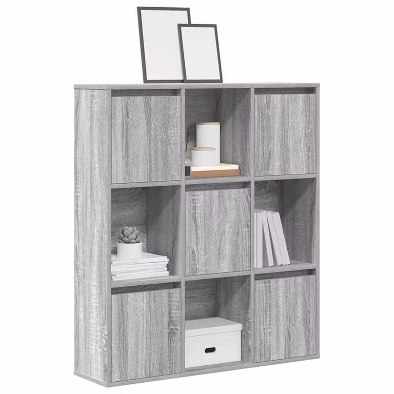 Libreria moderna da parete vidaXL in legno e MDF, Grigio, L 89 x P 24 x H 101,5 cm