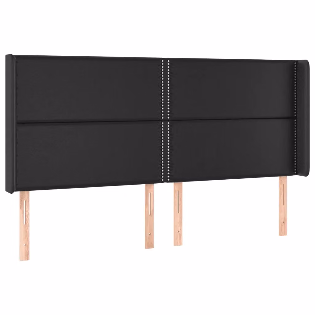 Testiera ad orecchio VidaXL in similpelle nera, L: 163 cm, P: 16 cm, H: 118/128 cm – 2