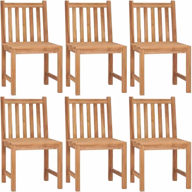 Sedie da Giardino 6 pz con Cuscini in Legno Massello di Teak 3073137