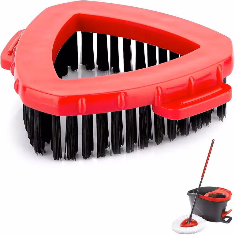 Testina di ricambio per mop a scopa, triangolare, 15 cm, colore rosso