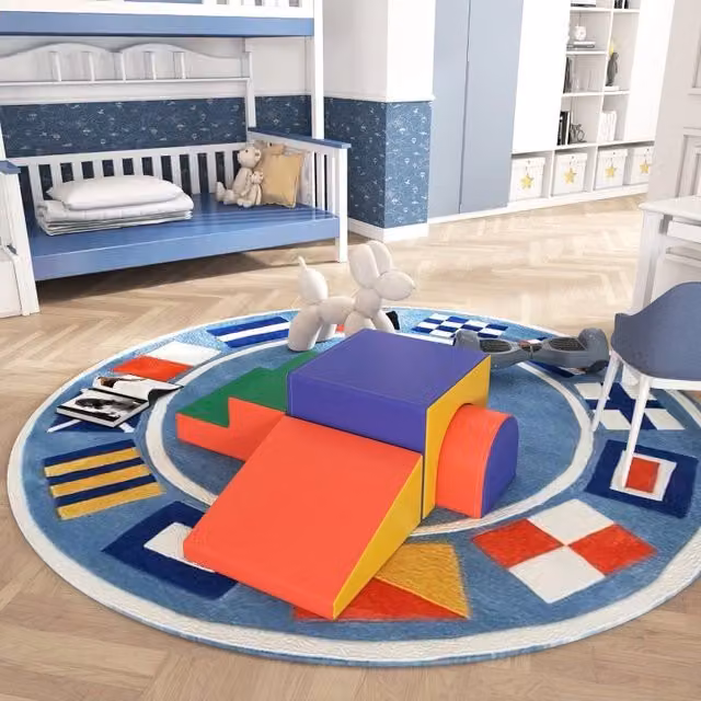 Set di 4 blocchi morbidi in schiuma per arrampicata e scivolamento per bambini, rivestimento in similpelle, multicolore – 1