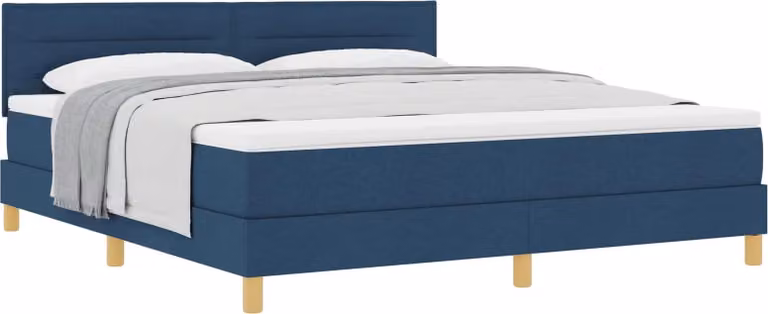 Letto a molle con cuscino con testiera Blu 180 x 200 cm Tessuto