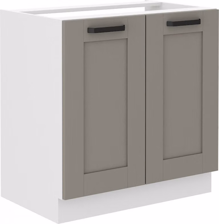Armadietto per lavello LAILI - larghezza 80 cm, grigio chiaro / bianco