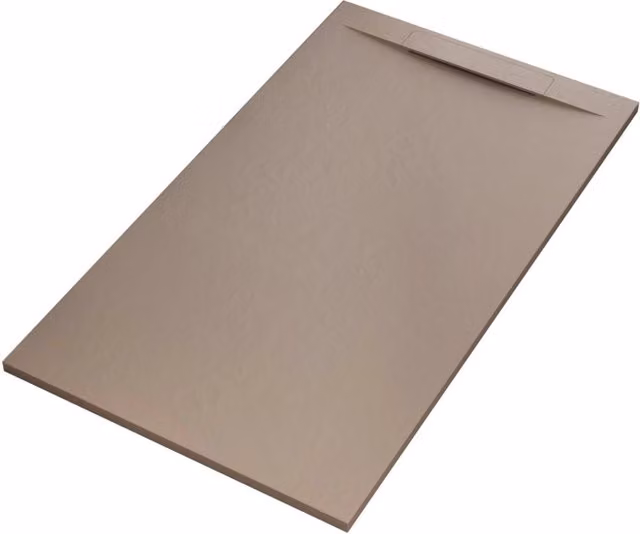Piatto doccia in marmoresina tortora effetto pietra cemento vincent, misura 80x190