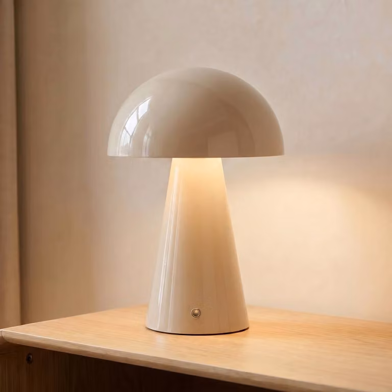 Lampada da tavolo a LED Nevijo Lindby, dimmerabile, Crema / Ambra, Soggiorno / Sala da pranzo, Metallo, Moderno, Lampada da tavolo LED