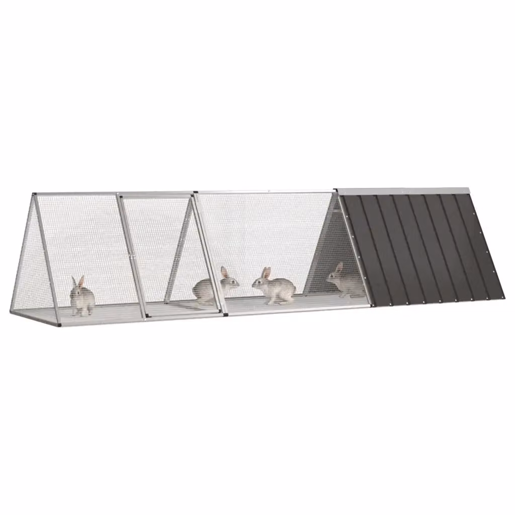 Gabbia per conigli in acciaio zincato DESIGN IN colore antracite L: 302,5 cm, P: 80,5 cm, H: 71 cm CFW5931133 – 2