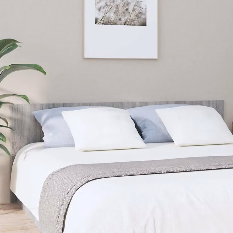 Testiera Letto vidaXL in Legno Ingegnerizzato Grigio, L 200 cm x H 80 cm x P 1,5 cm